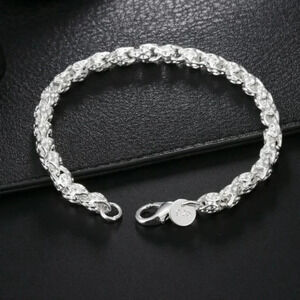 925 Sterling Silver Chain Link Bracelet 5 mm